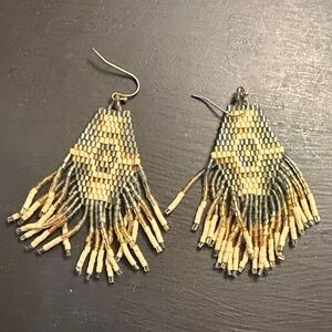 Handcrafted Beaded Earrings in Gold and Silver
